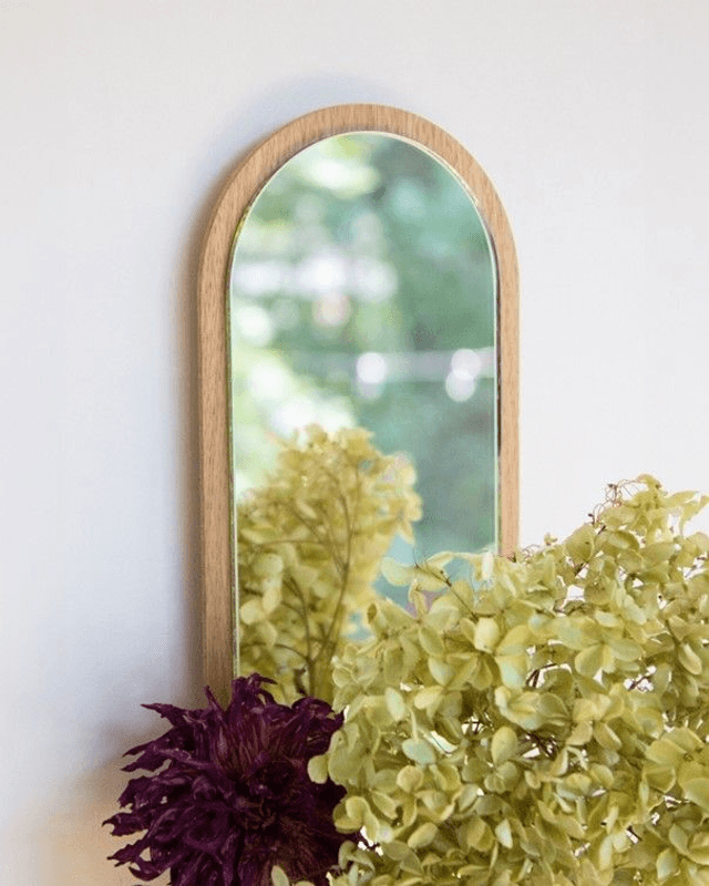 Miroir soliflore - Équinoxe - en bois de Chêne et éprouvette en verre - REINE MERE
