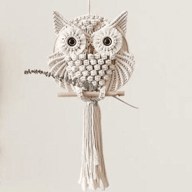 Décoration murale en macramé Hibou - RAMMELAARTJE